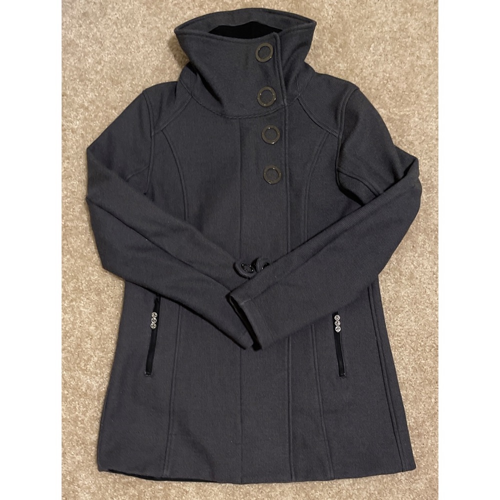 lululemon athletica Black High Collar Pea Coat